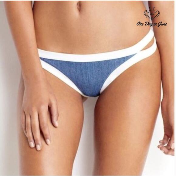 Seafolly Block Party Brazillian Bikini Bottom Size 6 - Picture 1 of 4